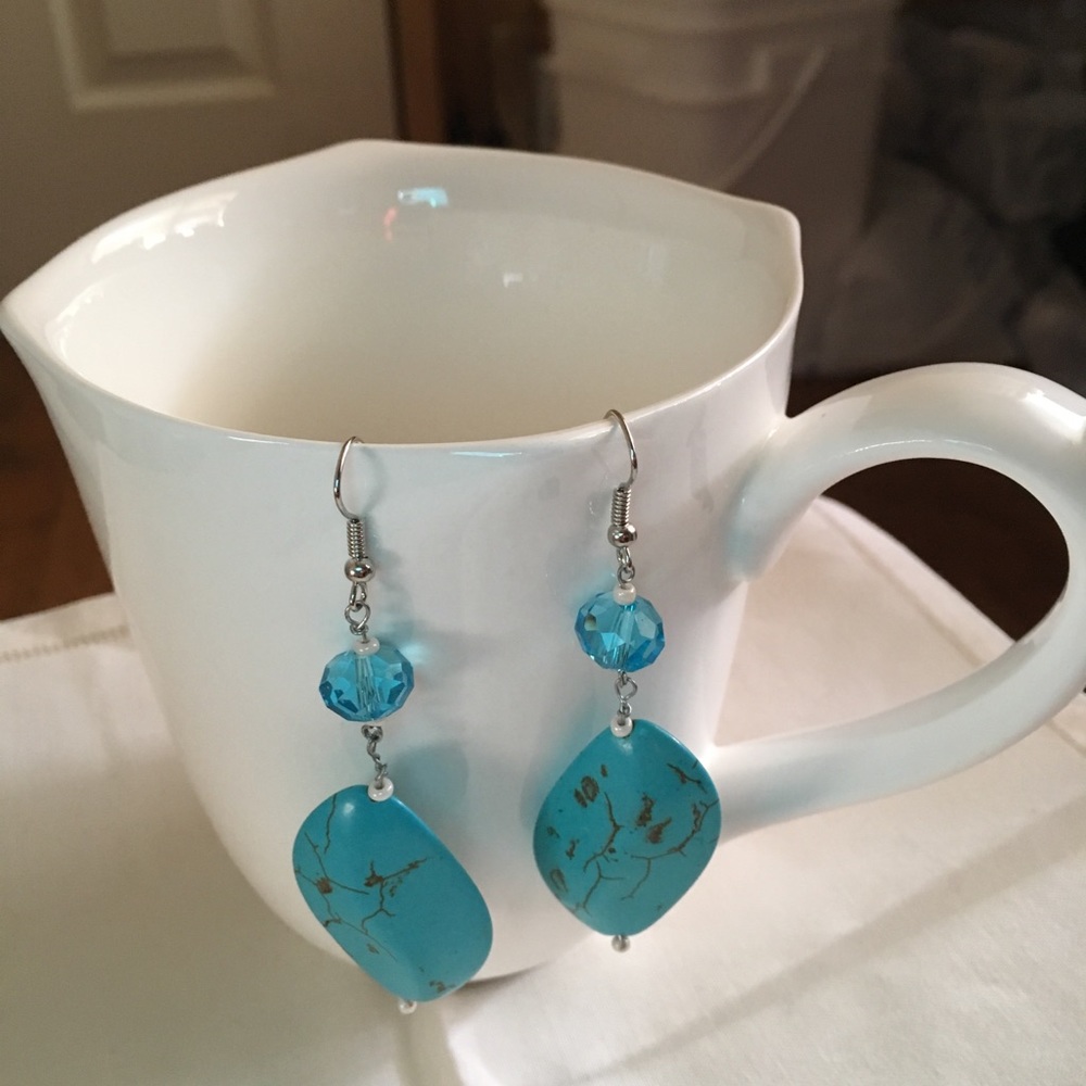 Dangle earrings, turquoise earrings